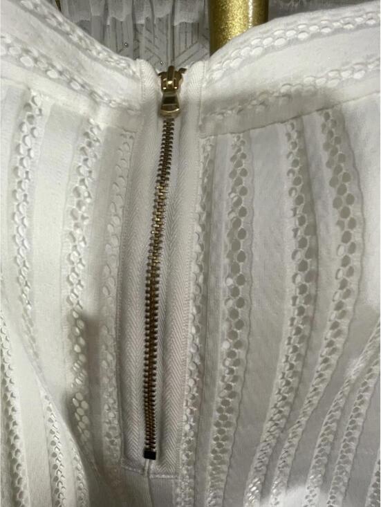 NWT J. Crew Striped Eyelet Skirt White A-line Knee Length Women's Lace Career 12 - Picture 5 of 8